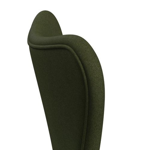 Fritz Hansen 3107 chaise complète complète, graphite chaud / tonus militaire vert