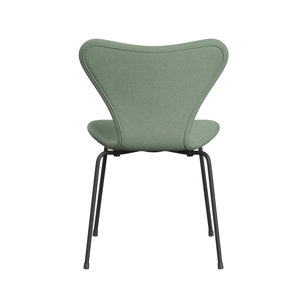 Fritz Hansen 3107 Stuhl Full Polster, warmes Graphit/Tonus Mint Grün