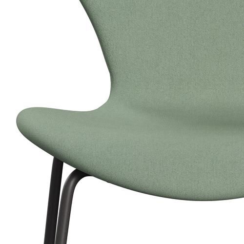 Fritz Hansen 3107 Stuhl Full Polster, warmes Graphit/Tonus Mint Grün