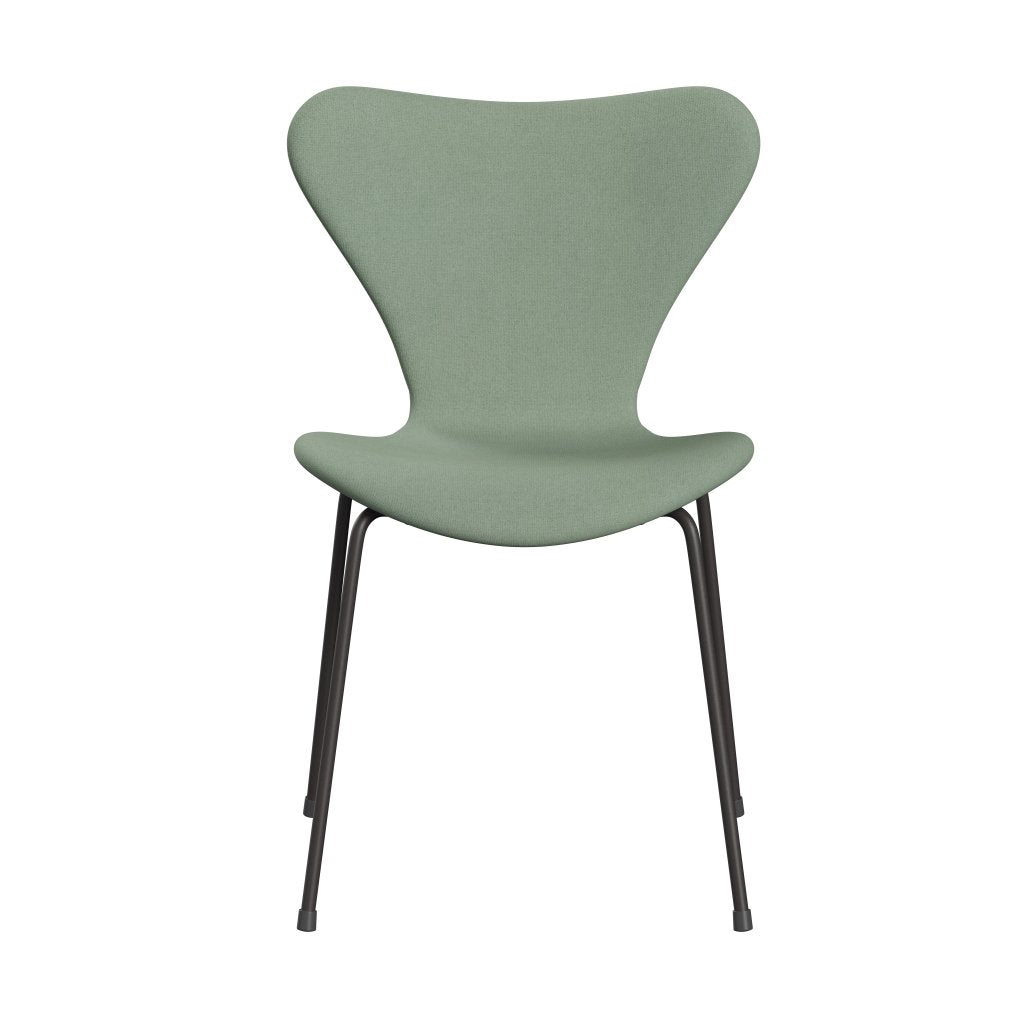 Fritz Hansen 3107 chaise complète complète, graphite chaud / tonus Green