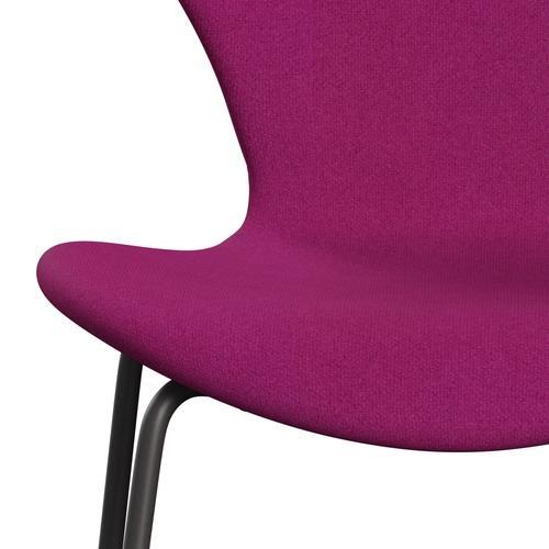 Fritz Hansen 3107 chaise complète complète, graphite chaud / tonus rose