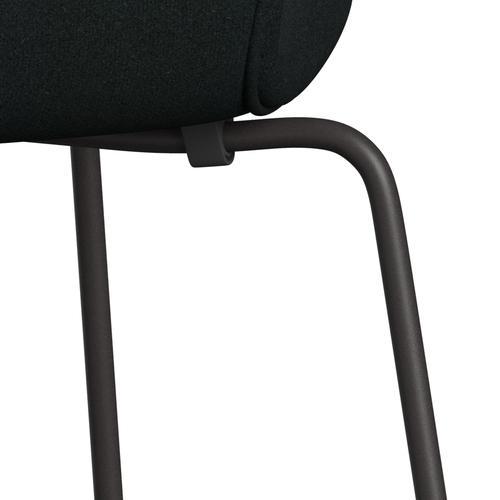 Fritz Hansen 3107 Stuhl Full Polster, warmes Graphit/Tonus schwarz