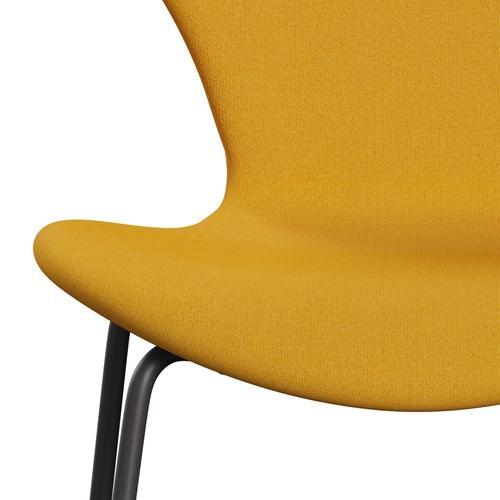 Fritz Hansen 3107 chaise complète complète, graphite chaud / moutarde de tonus