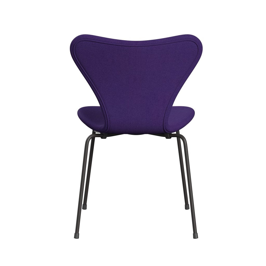 Fritz Hansen 3107 chaise complète complète, graphite chaud / tonus violet