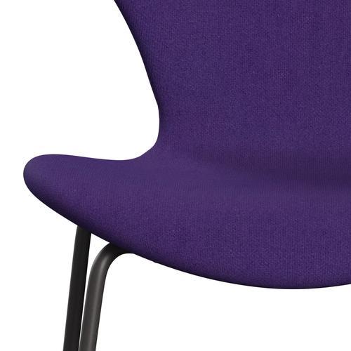 Fritz Hansen 3107 chaise complète complète, graphite chaud / tonus violet