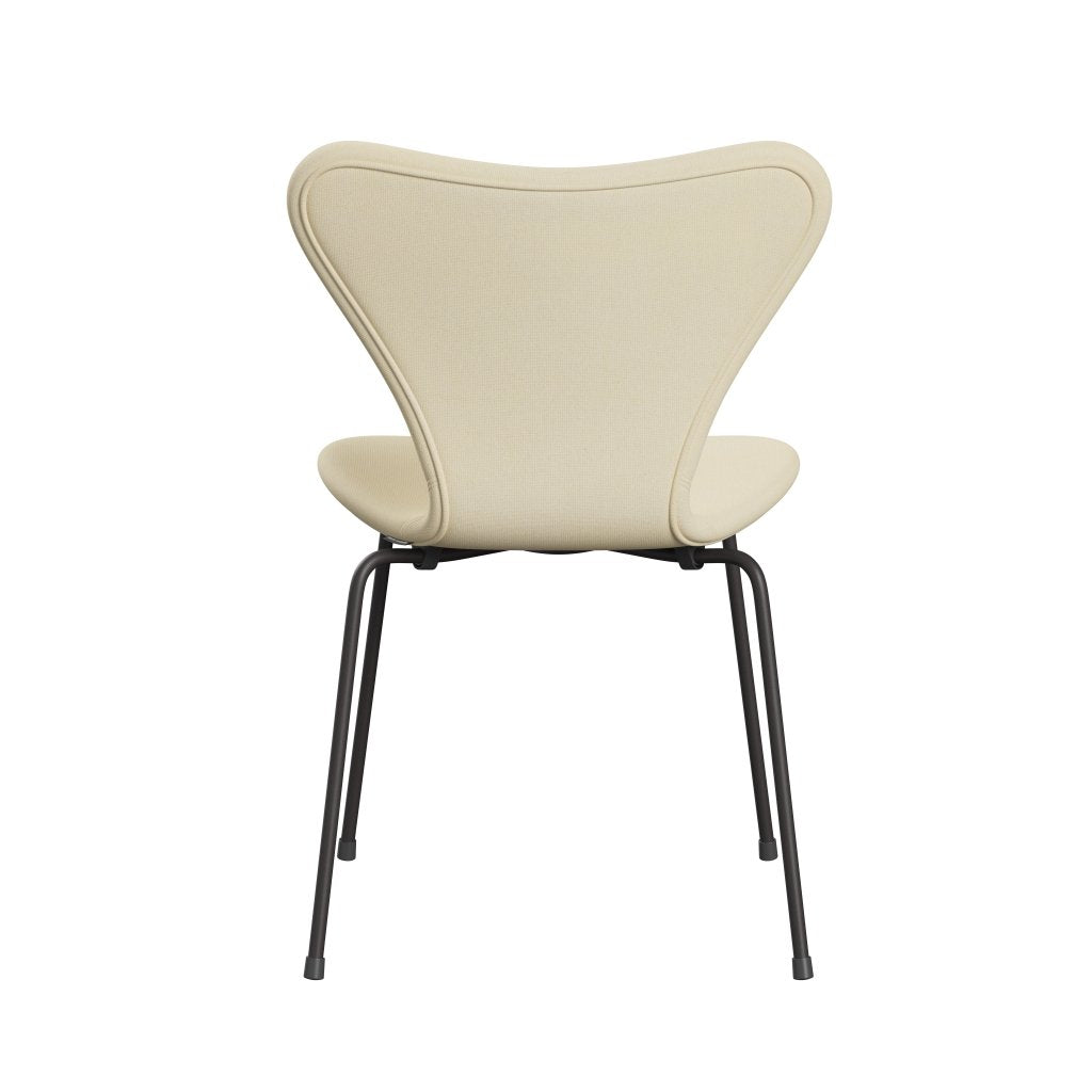 Fritz Hansen 3107 Stuhl Full Polster, warmes Graphit/Tonus Wolle weiß