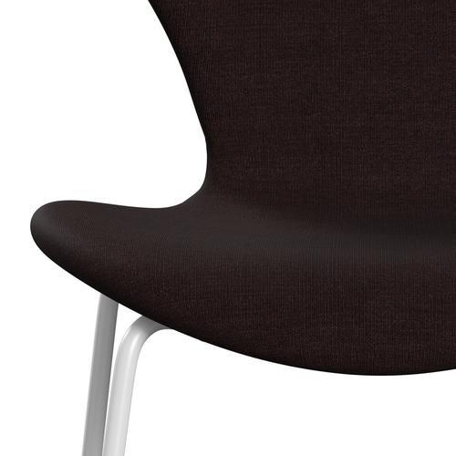 Fritz Hansen 3107 stol fuld polstring, hvidt/lærred sort lys