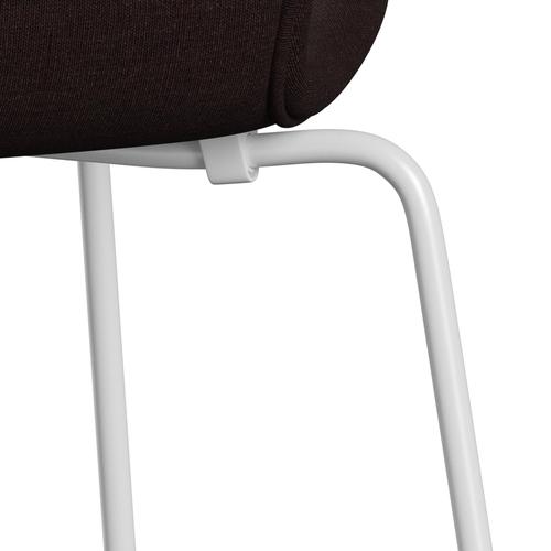 Fritz Hansen 3107 stol fuld polstring, hvidt/lærred sort lys