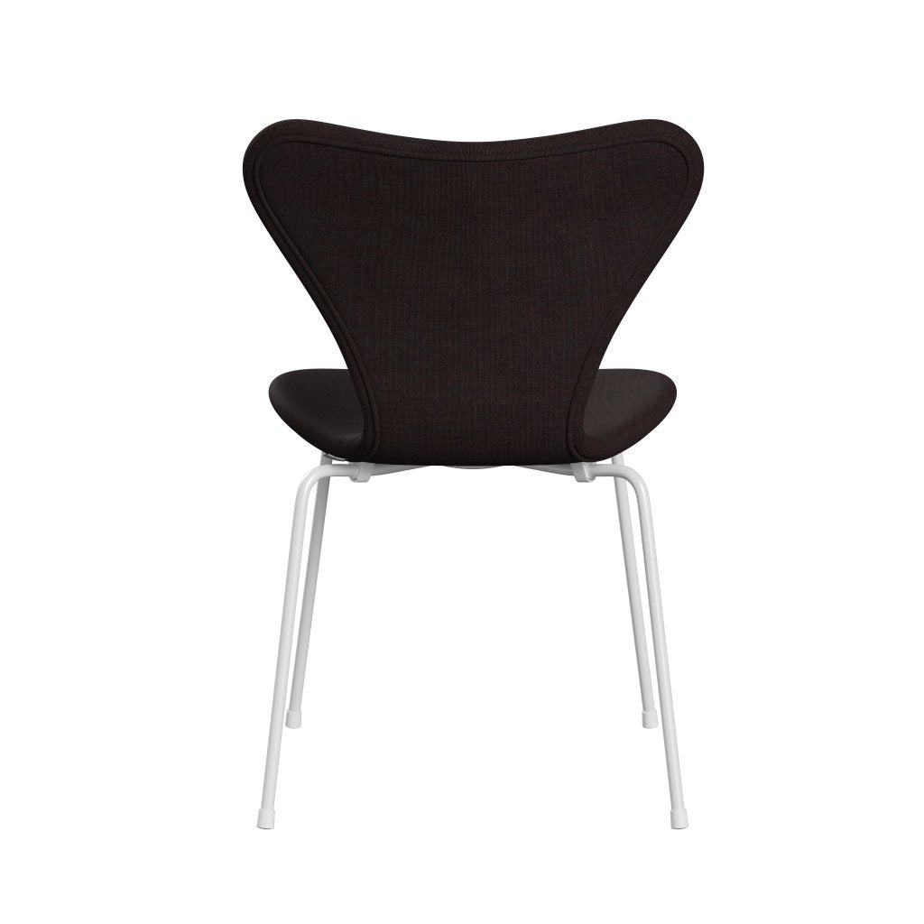 Fritz Hansen 3107 chaise complète complète, blanc / toile en pierre noire