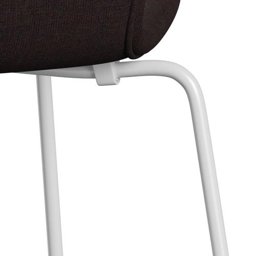 Fritz Hansen 3107 chaise complète complète, blanc / toile en pierre noire