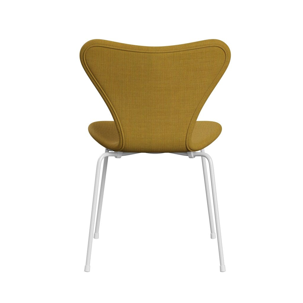 Fritz Hansen 3107 chaise complète complète, moutarde blanche / toile