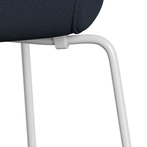 Fritz Hansen 3107 Chair Full Upholstery, White/Capture Blue