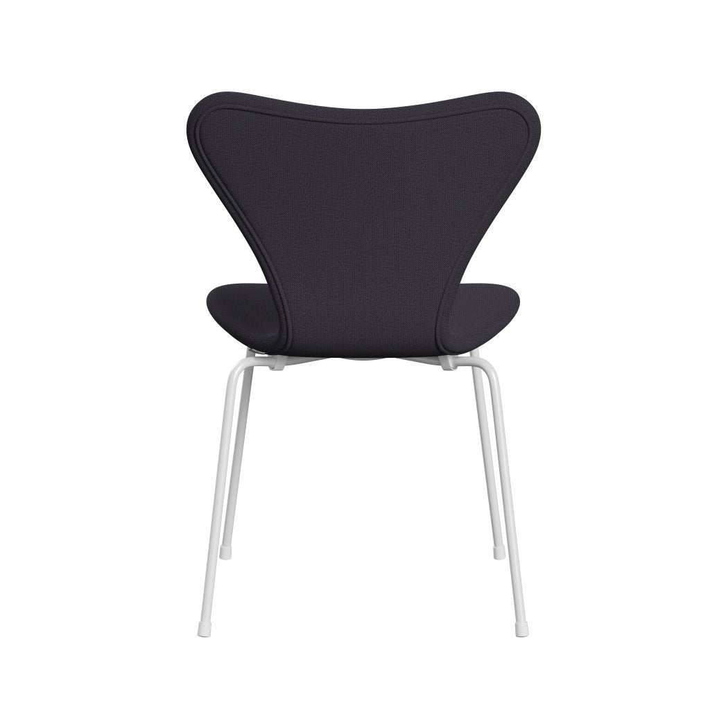 Fritz Hansen 3107 chaise complète complète, charbon de bois bleu blanc / capture