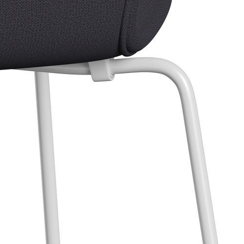 Fritz Hansen 3107 Stol Fuld polstring, hvid/fange blå kul