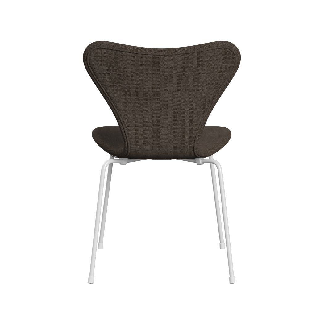 Fritz Hansen 3107 Silla tapicería completa, blanco/captura marrón/verde