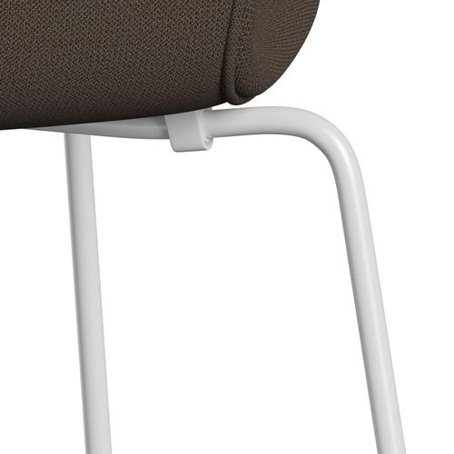 Fritz Hansen 3107 sedia piena rivestimento, bianco/cattura marrone/verde