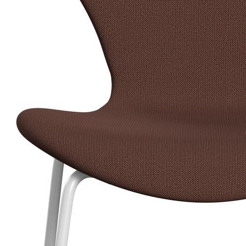 Fritz Hansen 3107 chaise complète complète, blanc / capture marron / rose clair