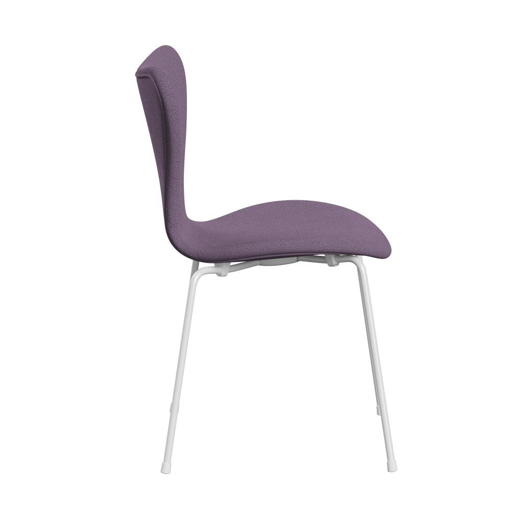 Fritz Hansen 3107 Silla tapicería completa, blanco/captura Ligera Violeta