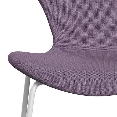 Fritz Hansen 3107 stoel Volledige bekleding, wit/vangst licht violet