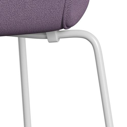 Fritz Hansen 3107 chaise complète complète, blanc / capture léger violet