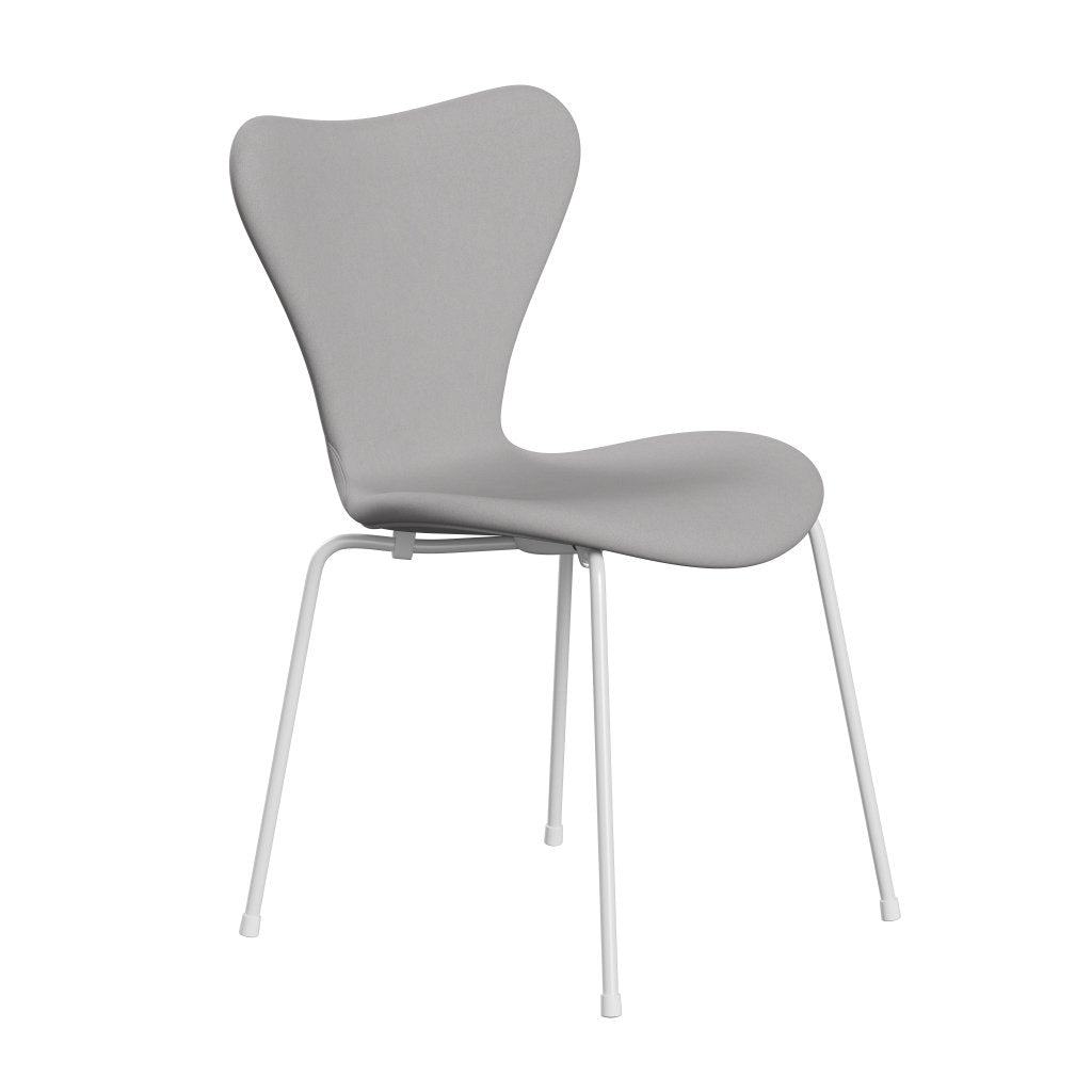 Fritz Hansen 3107 chaise complète complète, blanc / confort blanc / gris