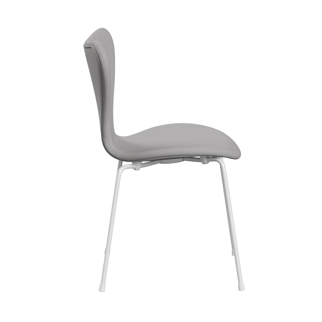 Fritz Hansen 3107 chaise complète complète, blanc / confort blanc / gris