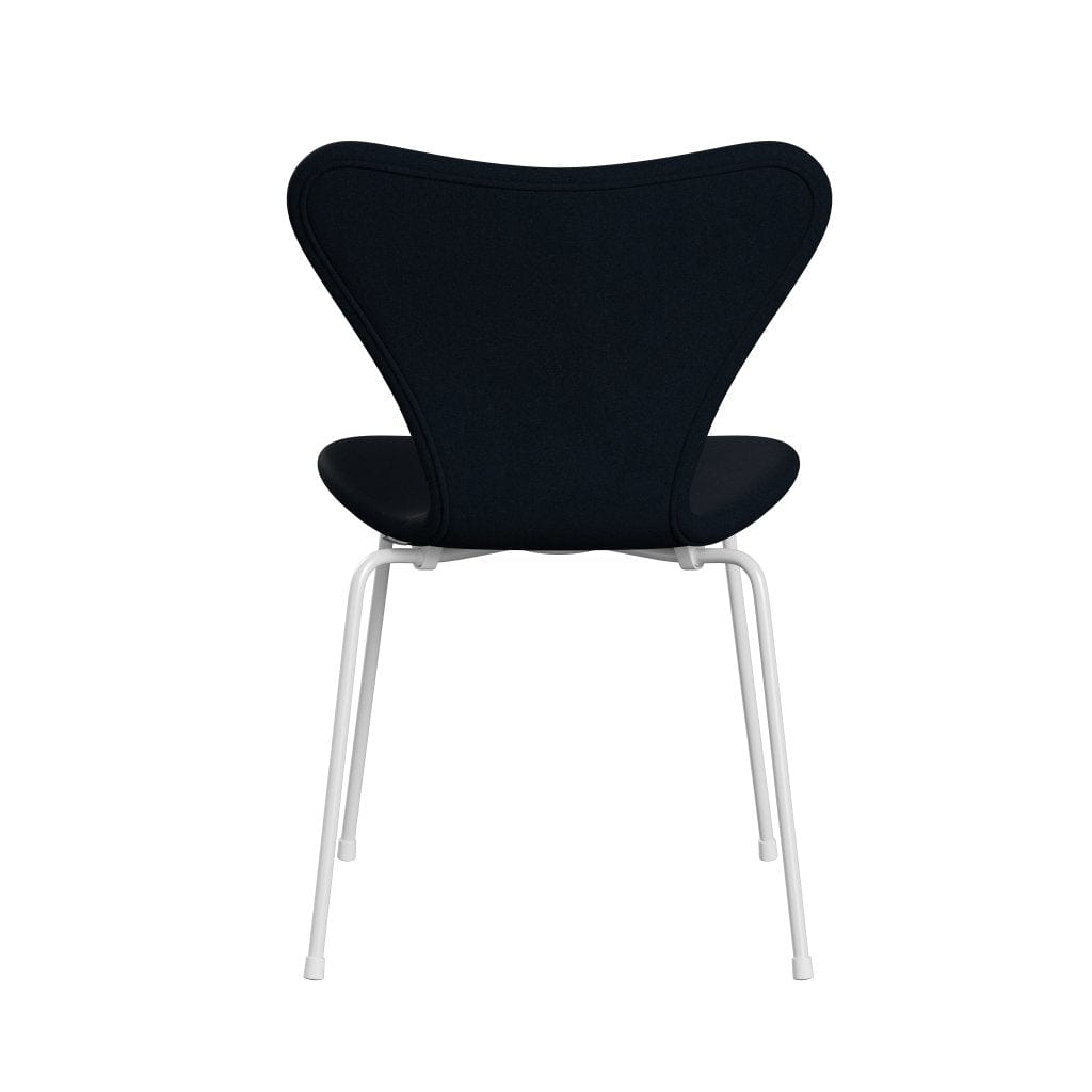 Fritz Hansen 3107 chaise complète complète, blanc / divina bleu foncé