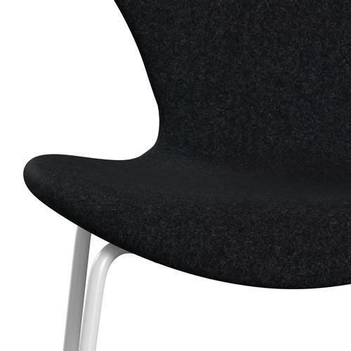 Fritz Hansen 3107 chaise complète complète, blanc / divina md noir