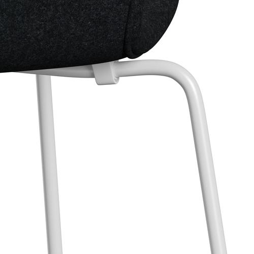 Fritz Hansen 3107 Silla tapicería completa, blanca/Divina Md Negra