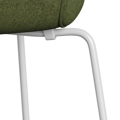 Fritz Hansen 3107 chaise complète complète, blanc / divina md hiver vert