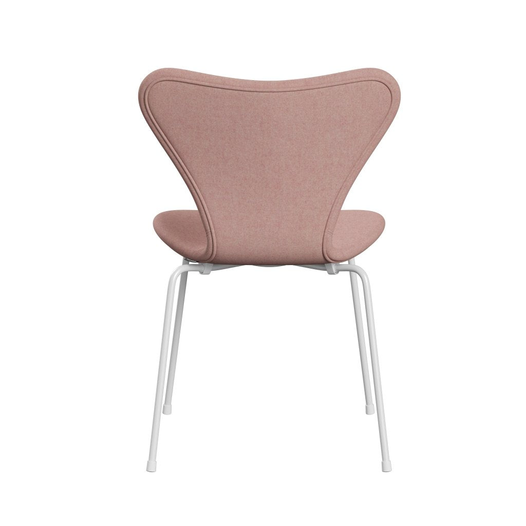 Fritz Hansen 3107 chaise complète complète, blanc / divina md rose doux