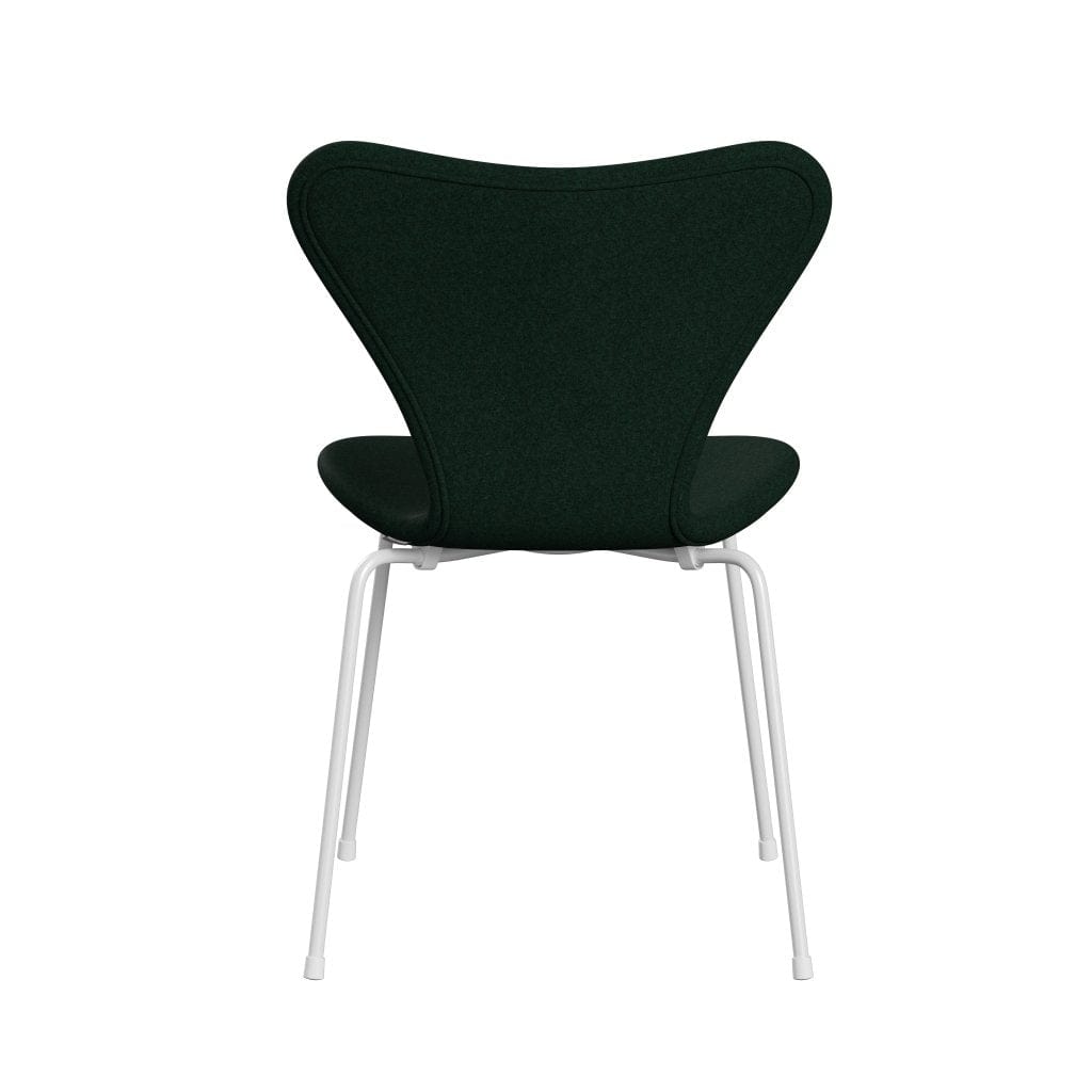 Fritz Hansen 3107 stoel Volledige bekleding, wit/divina melange donkergroen