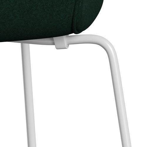 Fritz Hansen 3107 sedia piena rivestimento, bianco/divina verde scuro