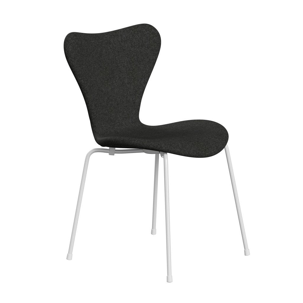 Fritz Hansen 3107 chaise complète complète, blanc / divina melange gris