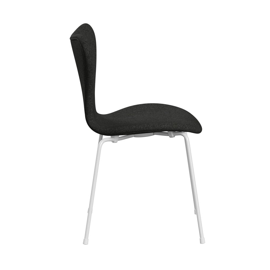 Fritz Hansen 3107 chaise complète complète, blanc / divina melange gris