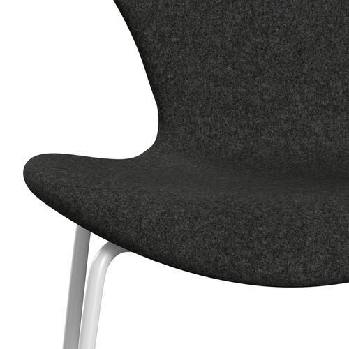 Fritz Hansen 3107 chaise complète complète, blanc / divina melange gris