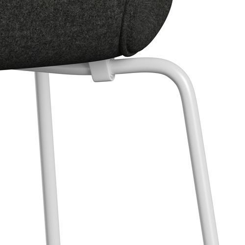 Fritz Hansen 3107 chaise complète complète, blanc / divina melange gris