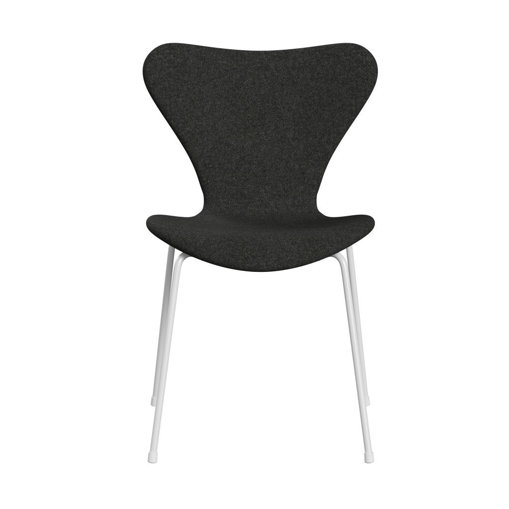 Fritz Hansen 3107 Stoel Volledige bekleding, Wit/Divina Melange Gray