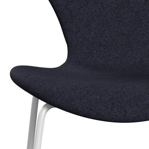 Fritz Hansen 3107 chaise complète complète, blanc / divina melange gris / violet