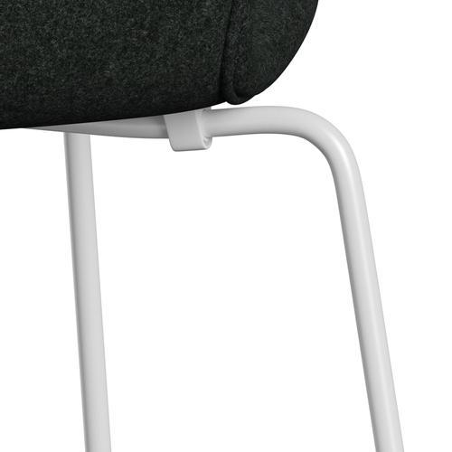 Fritz Hansen 3107 stol full møbeltrekk, hvitt/divina melange salt og pepper