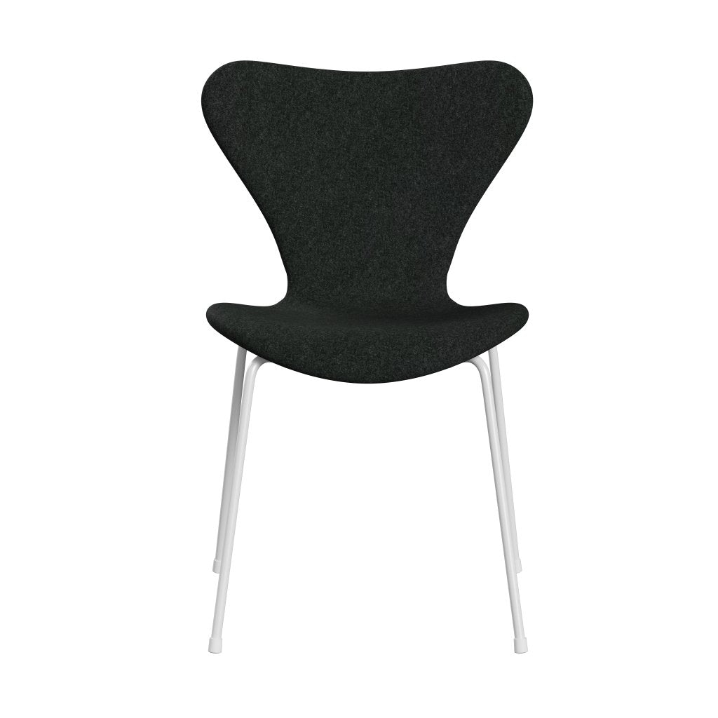 Fritz Hansen 3107 sedia piena tappezzeria, sale e pepe di melange bianco/divina