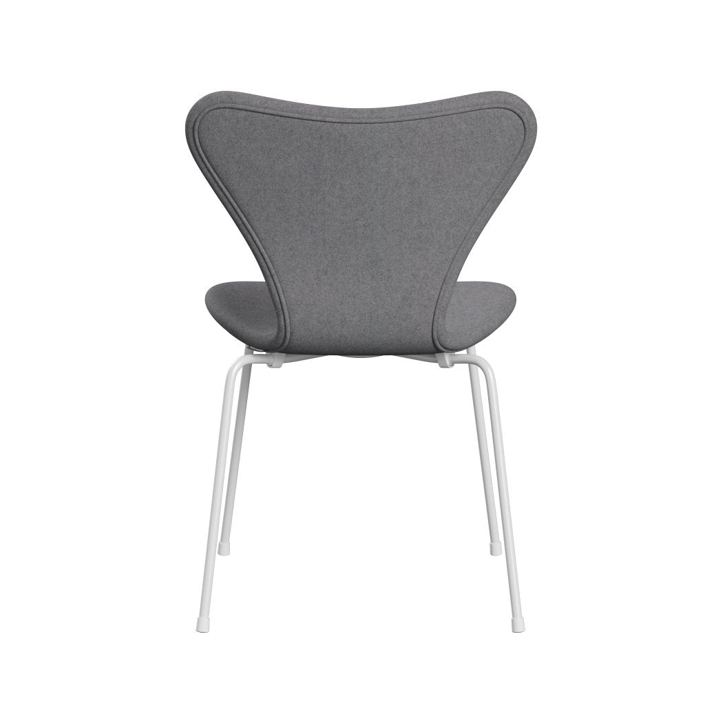 Fritz Hansen 3107 Stol full møbeltrekk, White/Divina Melange Stone Gray