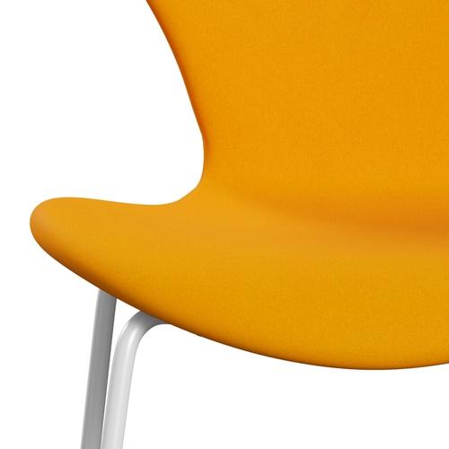 Fritz Hansen 3107 chaise complète complète, blanc / divina orange (div426)