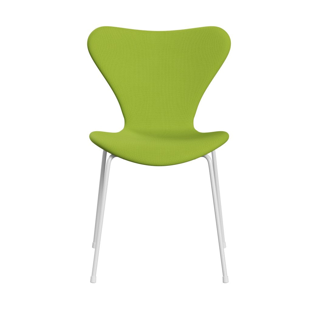 Fritz Hansen 3107 stoel Volledige bekleding, witte/roem neongroen