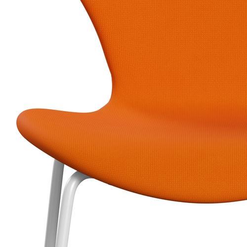 Fritz Hansen 3107 Chair Full Upholstery, White/Fame Orange (F63077)