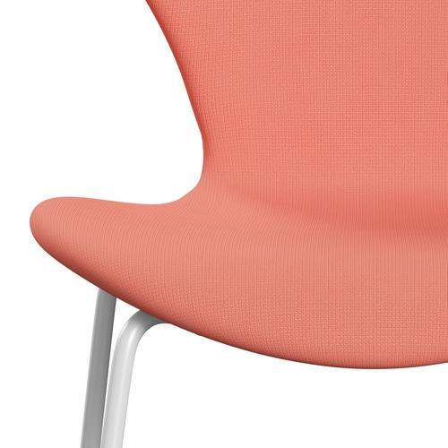 Fritz Hansen 3107 Silla tapicería completa, luz rosa blanca/fama