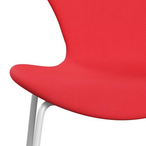 Fritz Hansen 3107 stol full klädsel, vit/berömmelse rosa