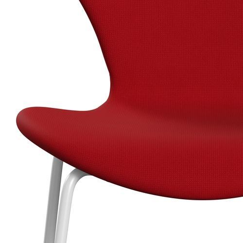 Fritz Hansen 3107 chaise complète complète, blanc / renommée rouge (F64089)