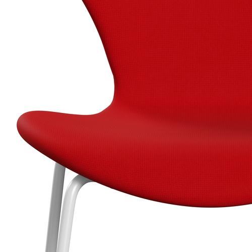 Fritz Hansen 3107 chaise complète complète, blanc / renommée rouge (F64119)