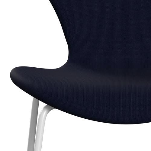 Fritz Hansen 3107 chaise complète complète, blanc / renom bleu noir